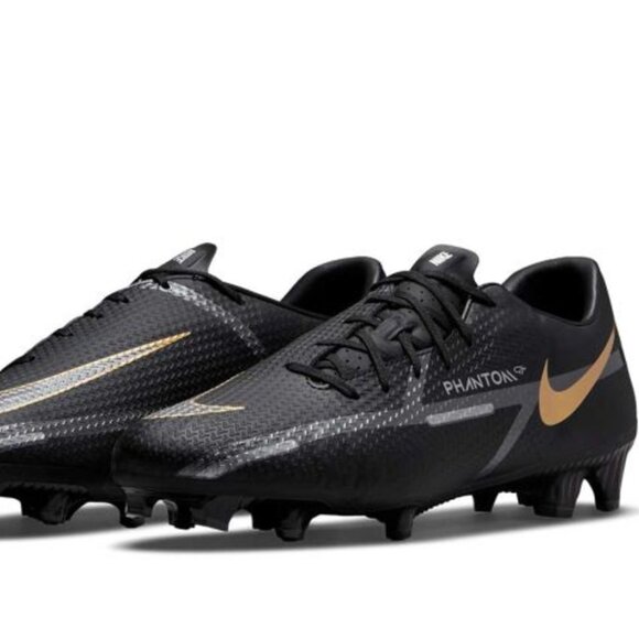 Nike Phantom GT 2 Academy FG Black Gold Soccer Cleats...